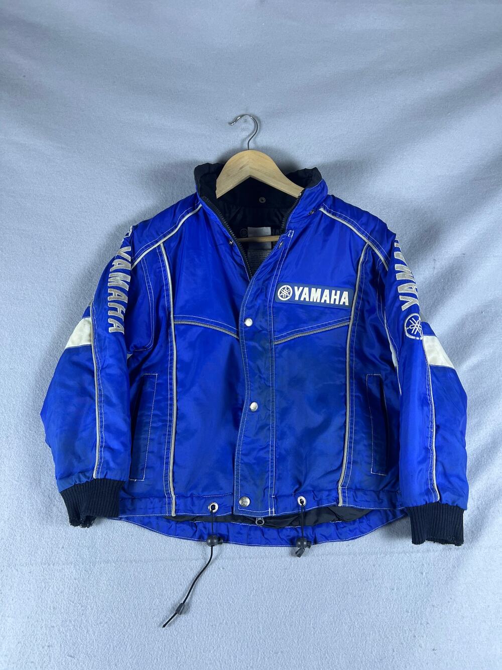 Vintage Yamaha FXR Snowmobile Jacket Youth M Blue Racing Coat Winter Sports